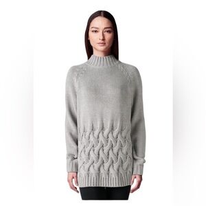 Simply Vera Wang Womens Gray Crew Neck Cable Soft Knit Dress Sweater Sz L New